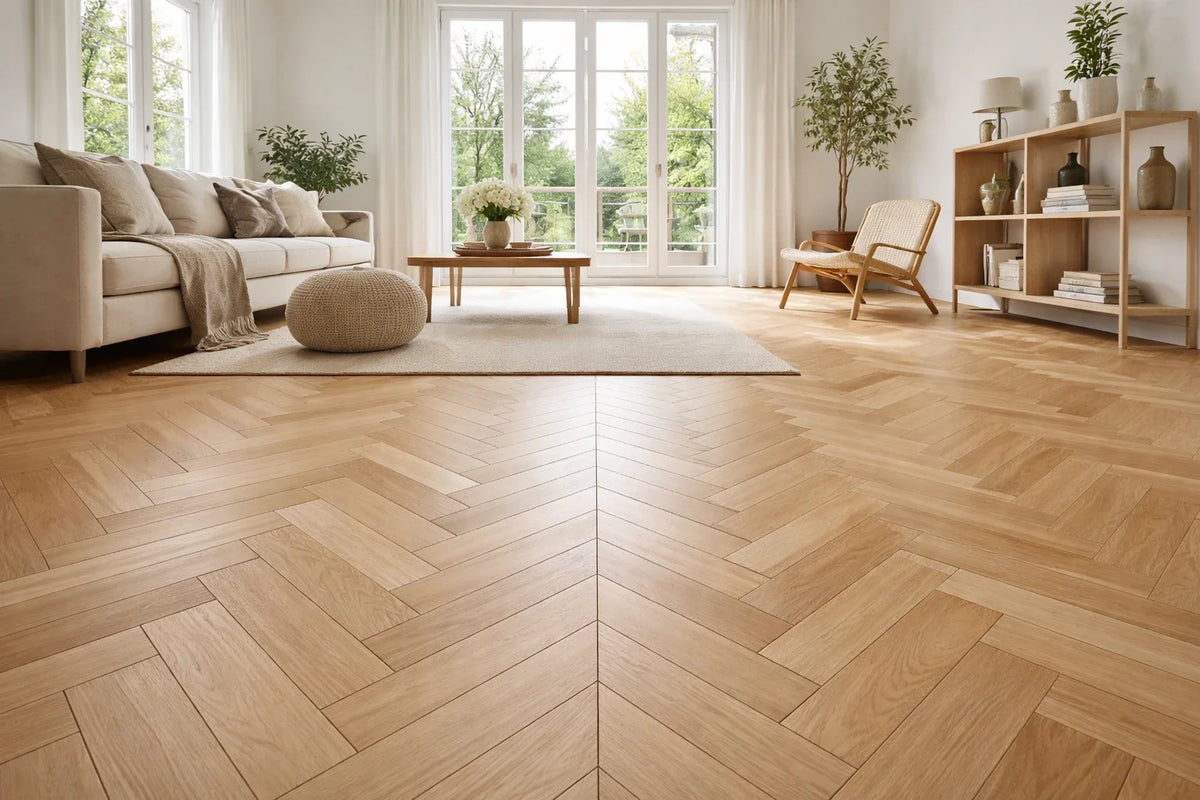 Chevron gulv: Den elegante kusine til sildeben